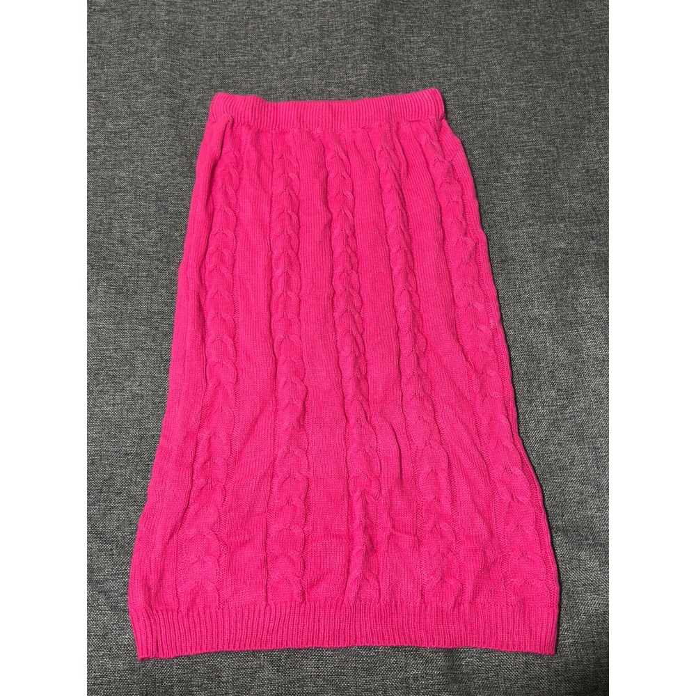 Unbranded Womens 2XL Skirt Pink Cable Knit Midi Pocket Casual